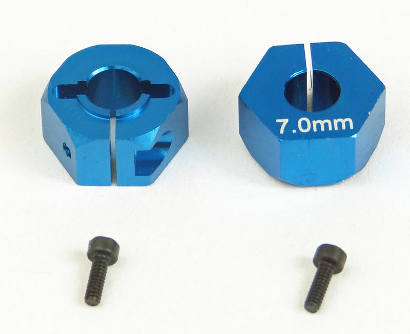 Custom Works 12MM CLAMPING HEX for 5MM AXLE, 7MM OFFSET (pr) 7285