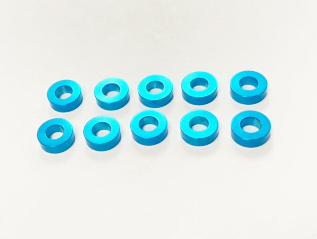 Custom Works ALUMINUM BALL STUD WASHERS 2MM BLUE (10) 8517