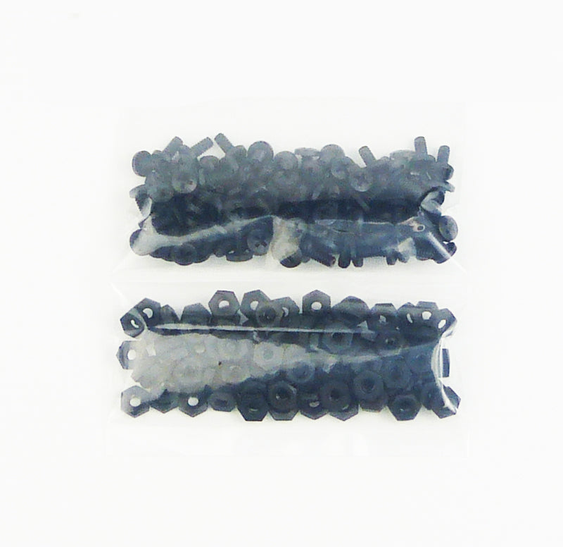 BLACK NYLON SCREWS AND NUTS (100 ea.) 9901