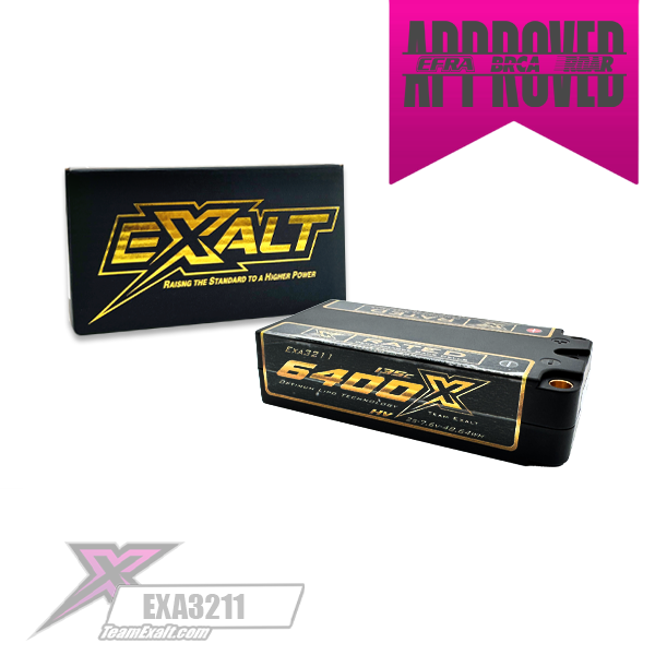 Exalt X-Rated 2S 135C HVX Hardcase Shorty Lipo Battery (7.6V/6400mAh) w/5mm Bullets (EXA3211)