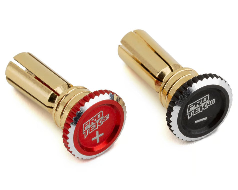 ProTek RC Twist Lock Adjustable Bullet Plug Grips w/5mm Bullets (Red/Black)