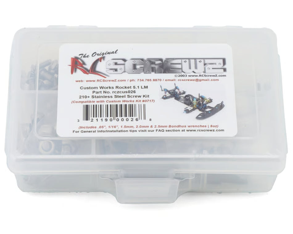 RC Screwz Custom Works Rocket 5.1 LM/Modified Stainless Steel Screws Kit