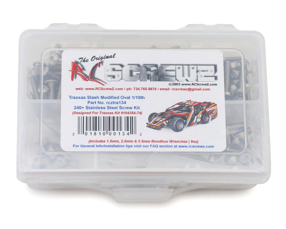 RC Screwz Stainless Steel Screw Kit for Traxxas® Slash® Modified 1/10 2WD Oval Racer (TRA104354-74)