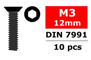 Flat Head Screw M3 12mm (10)