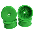 DE Racing Speedline Buggy Wheels for Associated B6.1 / Kyosho RB6 / Front / Green (4 pcs)