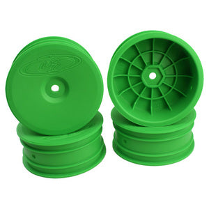 DE Racing Speedline Buggy Wheels for Associated B6.1 / Kyosho RB6 / Front / Green (4 pcs)