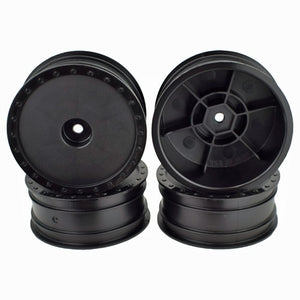 DE Racing Black Borrego Front Buggy Wheels for the Associated B6 and Kyosho RB6 (4pcs)