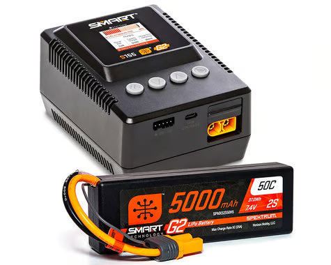 Spektrum RC Smart G2 PowerStage 2S Bundle w/2S Smart LiPo Battery (5000mAh) (IC5)